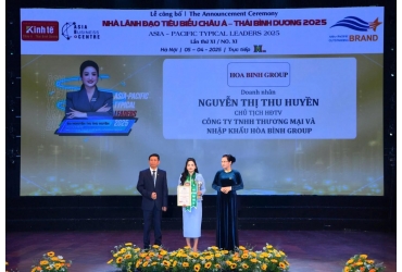 Hòa Bình Group khẳng định vị thế thương hiệu Việt tại Lễ vinh danh Thương hiệu tiêu biểu Châu Á – Thái Bình Dương 2025